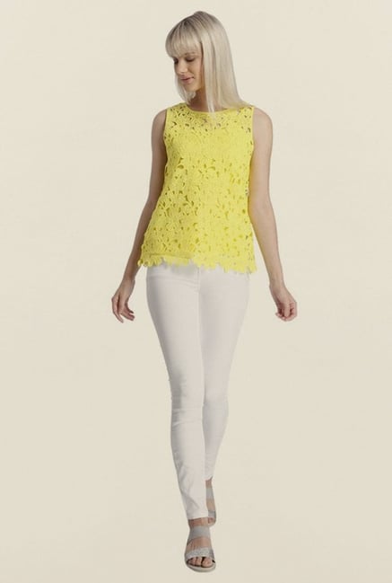 Vero Moda Yellow Lace Top Vero Moda Yellow Lace Top