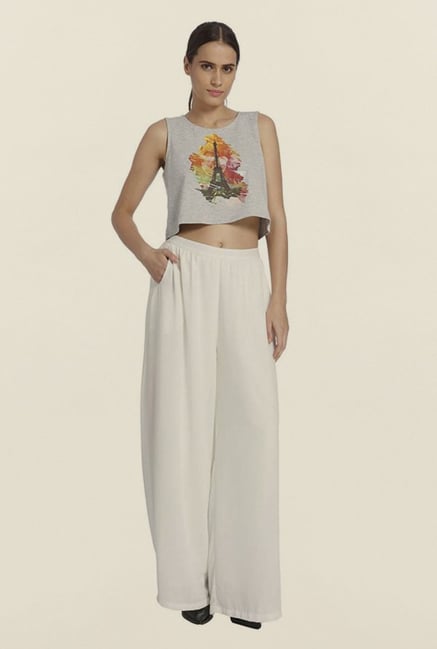 Vero Moda Snow White Solid Palazzo Vero Moda Snow White Solid Palazzo