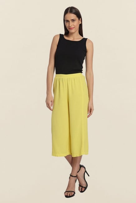 Vero Moda Yellow Solid Palazzo Vero Moda Yellow Solid Palazzo