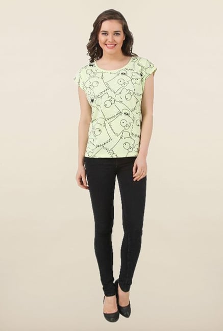 The Simpsons Lime Green Printed Top The Simpsons Lime Green Printed Top