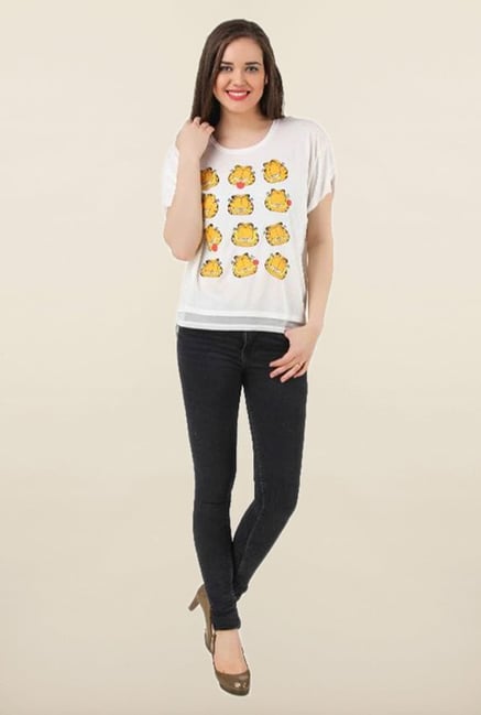 Garfield White Printed Top Garfield White Printed Top