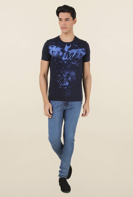 Batman Dark Navy Printed T Shirt Batman Dark Navy Printed T Shirt