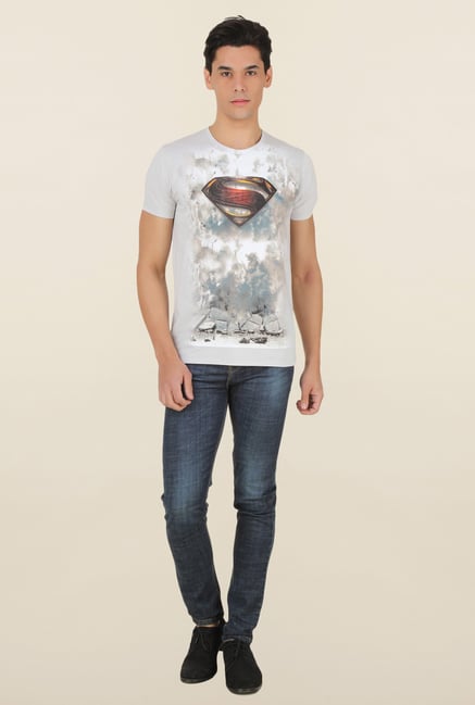 Superman Grey Crew Neck T Shirt Superman Grey Crew Neck T Shirt