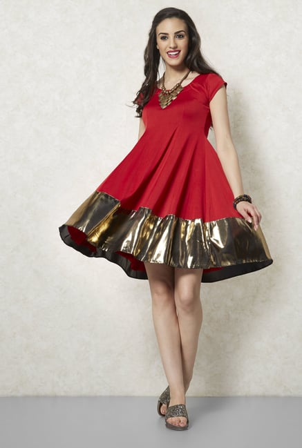 Ira Soleil Red Anarkali Kurti Ira Soleil Red Anarkali Kurti