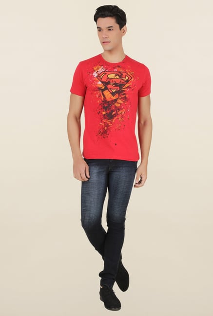 Superman Red Crew Neck T Shirt Superman Red Crew Neck T Shirt