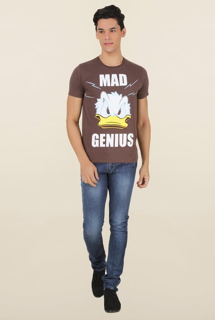 Mickey & Friends Brown Crew Neck T Shirt Mickey & Friends Brown Crew Neck T Shirt