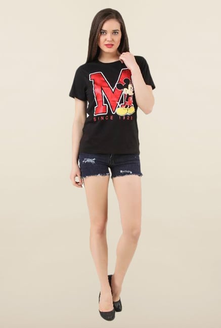 Mickey & Friends Black Printed Cotton Top Mickey & Friends Black Printed Cotton Top