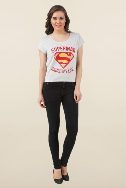 Supergirl Off White Cotton Tank Top Supergirl Off White Cotton Tank Top