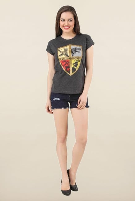 Game of Thrones Charcoal Printed Top Game of Thrones Charcoal Printed Top