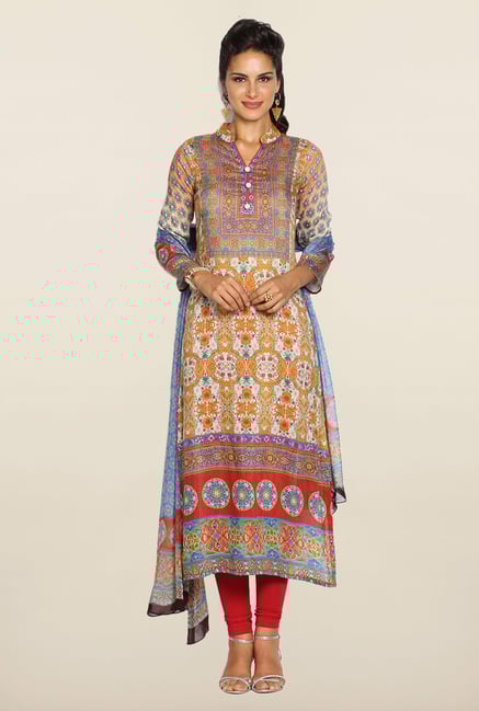 Soch Multicolor Cotton Kurta Suit Set Soch Multicolor Cotton Kurta Suit Set