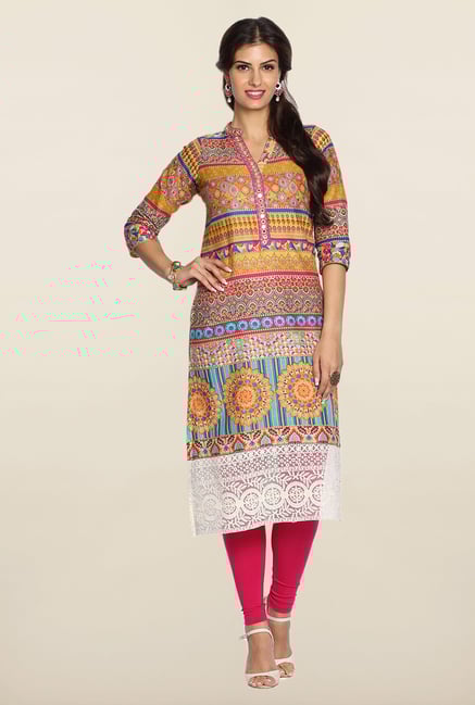 Soch Multicolor Cotton Kurta Suit Set Soch Multicolor Cotton Kurta Suit Set