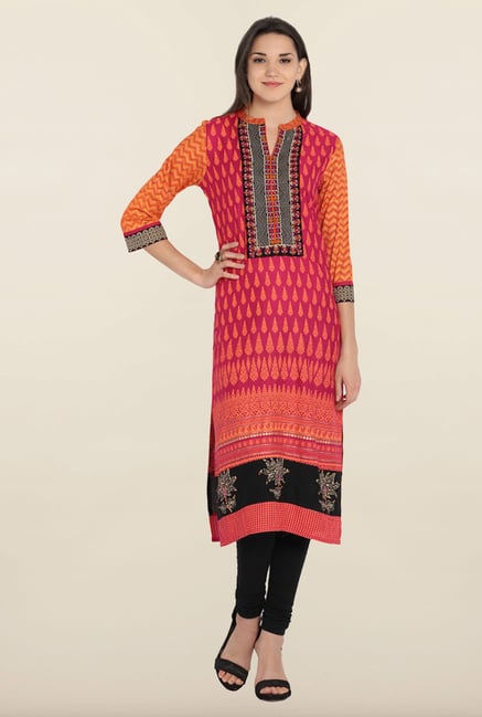 Soch Pink & Orange Cotton Kurta Soch Pink & Orange Cotton Kurta