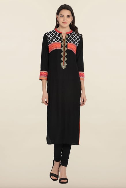 Soch Black Printed Kurta Soch Black Printed Kurta