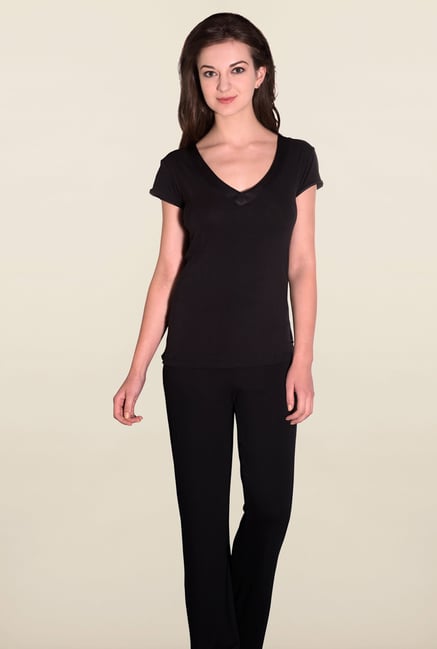 Amante Black Solid Pyjamas Amante Black Solid Pyjamas