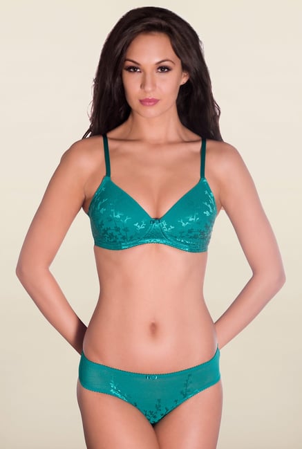 Amante Green Jackquard Wirefree Bra Amante Green Jackquard Wirefree Bra
