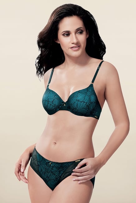 Amante Turquoise Padded Plunge Bra Amante Turquoise Padded Plunge Bra