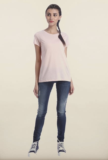Only Pink Rose Solid T-Shirt Only Pink Rose Solid T-Shirt
