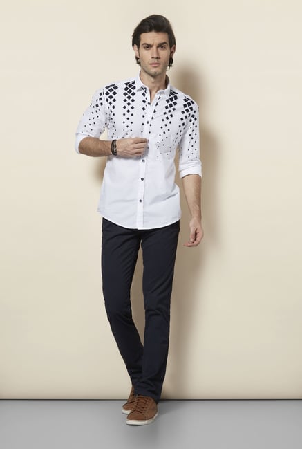 Killer White Printed Casual Shirt Killer White Printed Casual Shirt