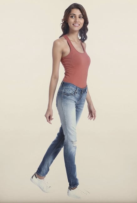 Only Blue Slim Fit Distressed Wash Jeans Only Blue Slim Fit Distressed Wash Jeans