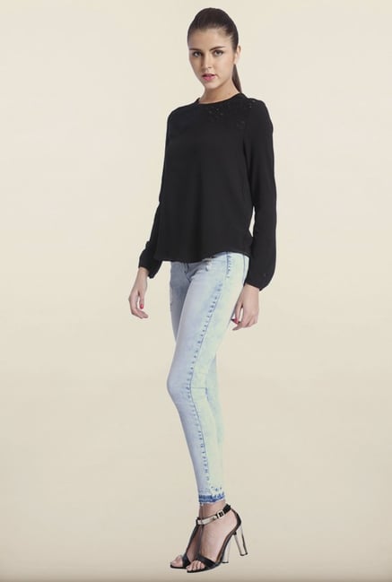 Only Black Self Design Lace Top Only Black Self Design Lace Top