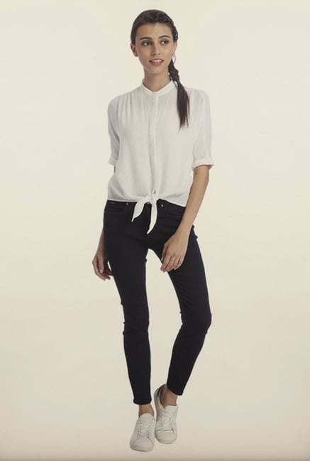 Only White Solid Casual Shirt Only White Solid Casual Shirt