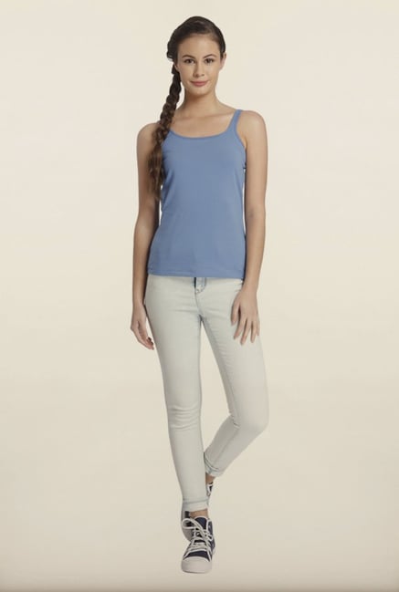 Only Blue Solid Tank Top Only Blue Solid Tank Top