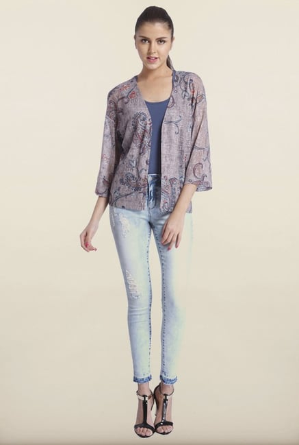 Only Multicolor Paisley Print Shrug Only Multicolor Paisley Print Shrug