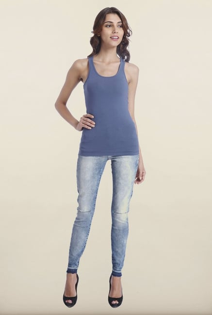 Only Indigo Solid Tank Top Only Indigo Solid Tank Top