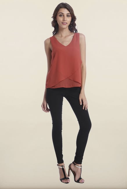 Only Marsala Solid Overlapping Top Only Marsala Solid Overlapping Top