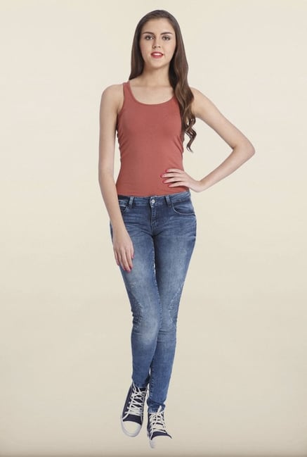 Only Dark Blue Distressed Wash Jeans Only Dark Blue Distressed Wash Jeans