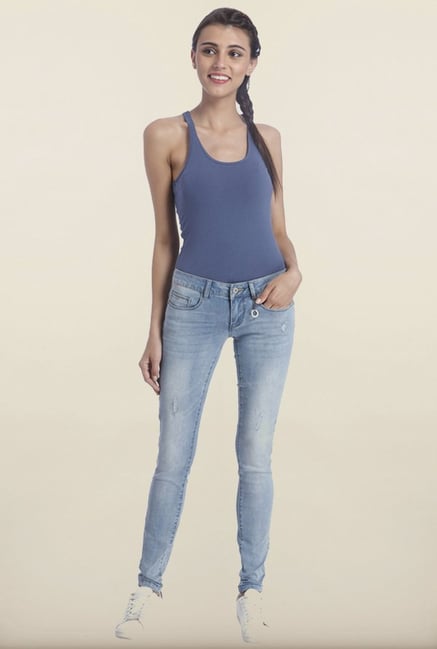 Only Blue Skinny Fit Distressed Jeans Only Blue Skinny Fit Distressed Jeans