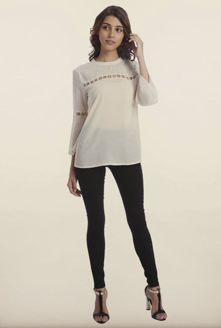 Only White Solid Casual Top Only White Solid Casual Top