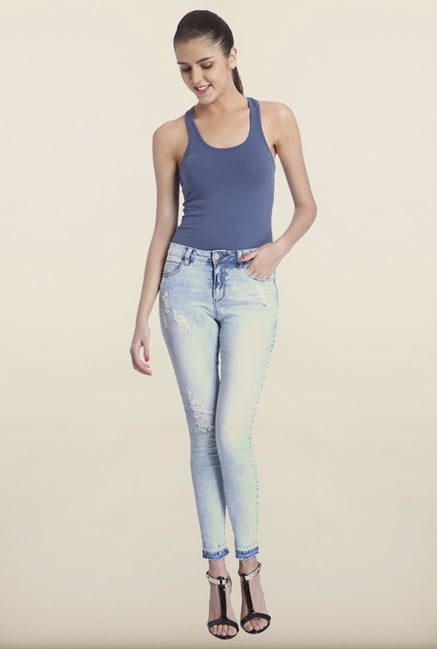Only Light Blue Destroyed Washed Jeans Only Light Blue Destroyed Washed Jeans