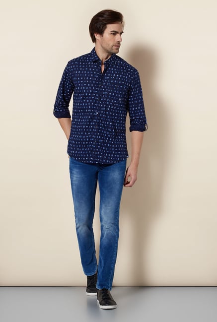 Killer Navy Printed Casual Shirt Killer Navy Printed Casual Shirt