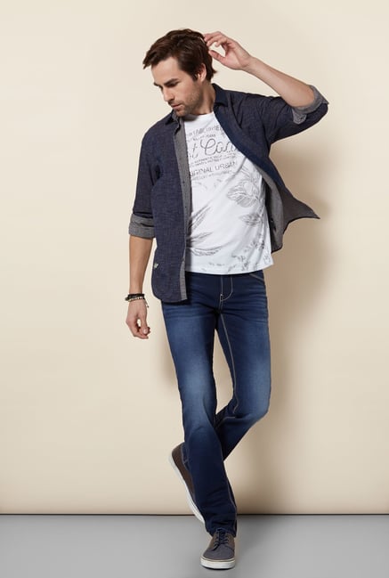 Killer Indigo Slim Fit Casual Shirt Killer Indigo Slim Fit Casual Shirt