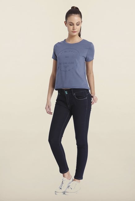 Only Indigo Printed Casual Top Only Indigo Printed Casual Top