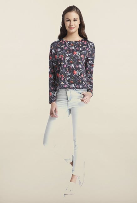 Only Black Floral Printed Top Only Black Floral Printed Top