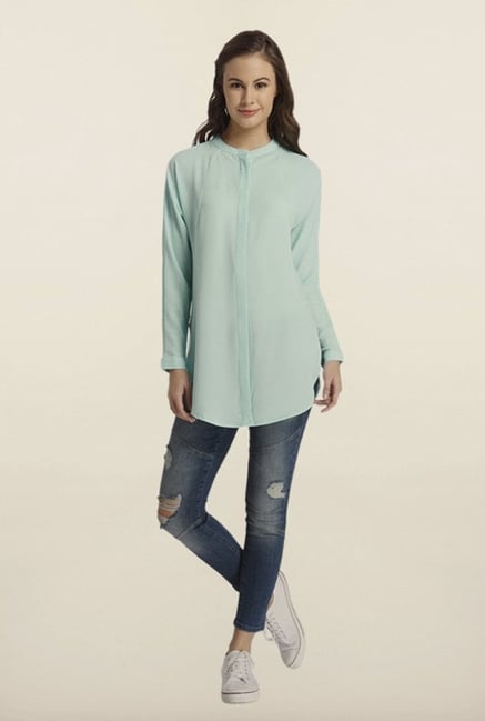 Only Sea Green Solid Tunic Top Only Sea Green Solid Tunic Top
