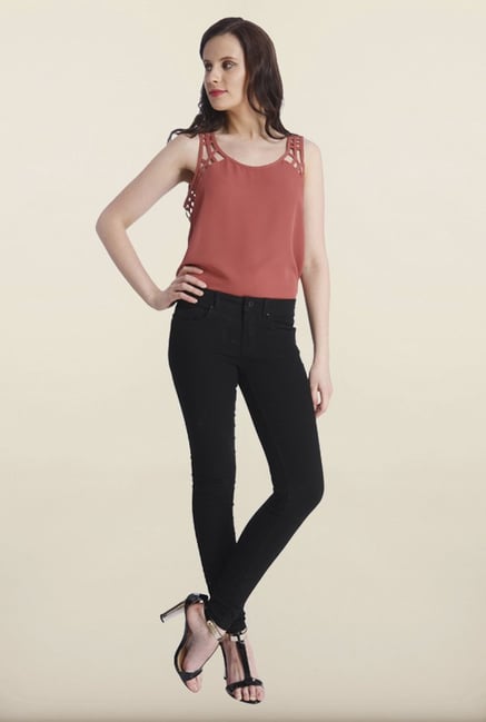 Only Black Solid Skinny Fit Jeans Only Black Solid Skinny Fit Jeans