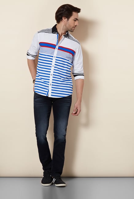 Killer White Striped Casual Shirt Killer White Striped Casual Shirt