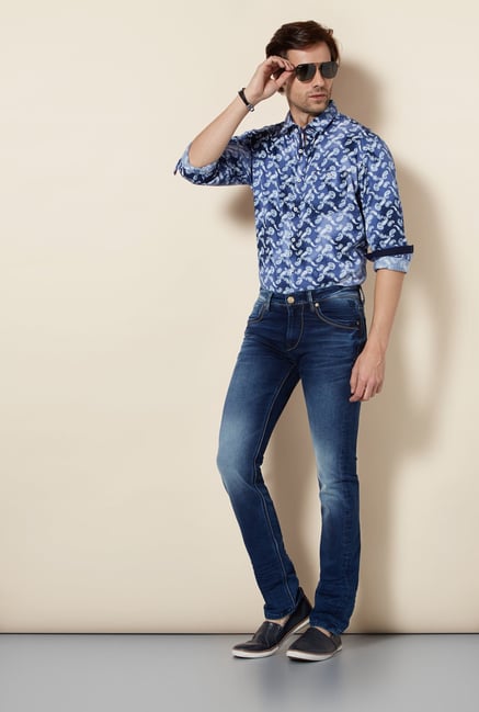 Killer Navy Printed Casual Shirt Killer Navy Printed Casual Shirt