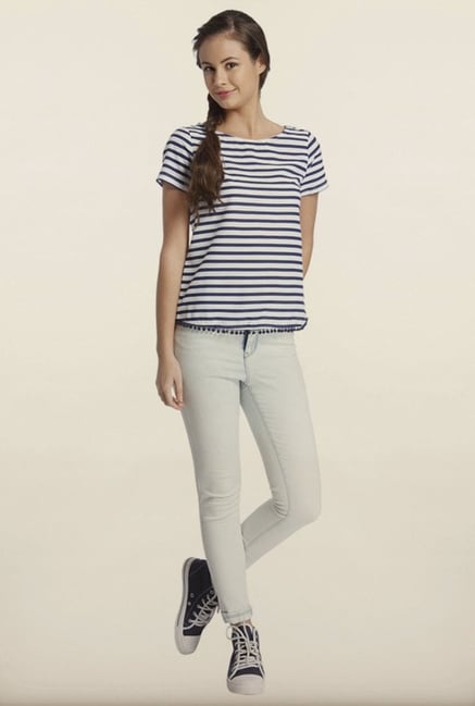 Only White & Navy Striped T-Shirt Only White & Navy Striped T-Shirt