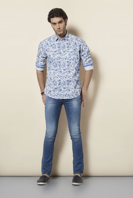 Killer Blue Floral Casual Shirt Killer Blue Floral Casual Shirt