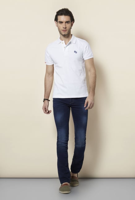 Killer White Polo Neck T Shirt Killer White Polo Neck T Shirt