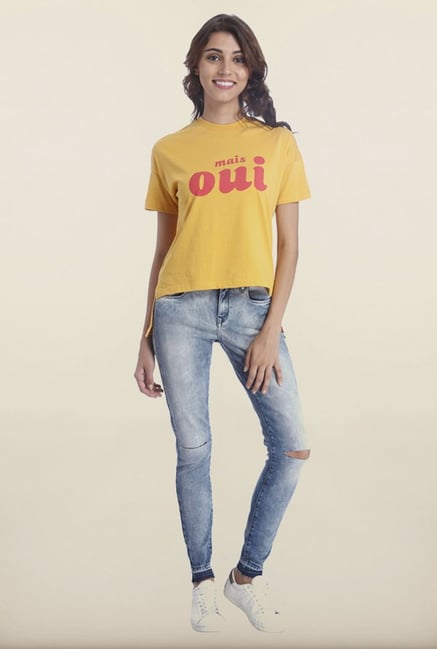 Only Honey Gold Printed T-Shirt Only Honey Gold Printed T-Shirt