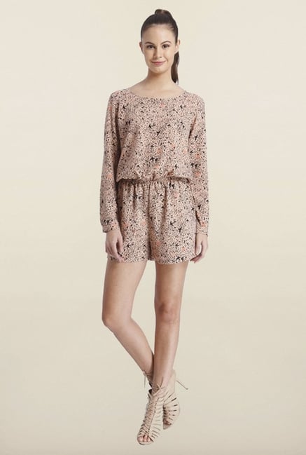 Only Brown Printed Playsuit Only Brown Printed Playsuit