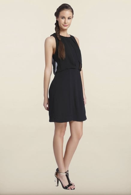 Only Black Solid A Line Dress Only Black Solid A Line Dress