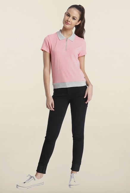 Only Pink Solid T-Shirt Only Pink Solid T-Shirt