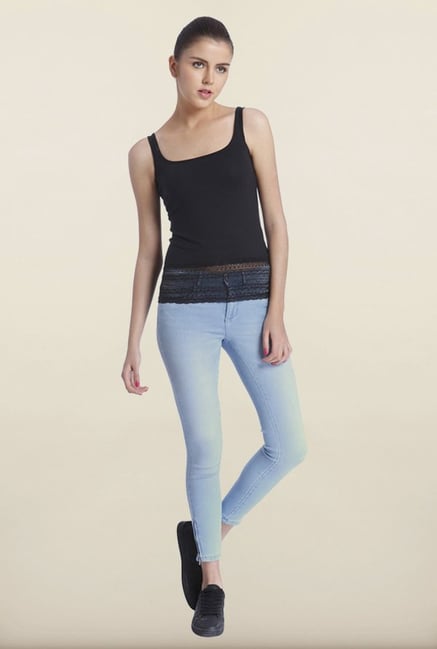 Only Black Cotton Solid Top Only Black Cotton Solid Top