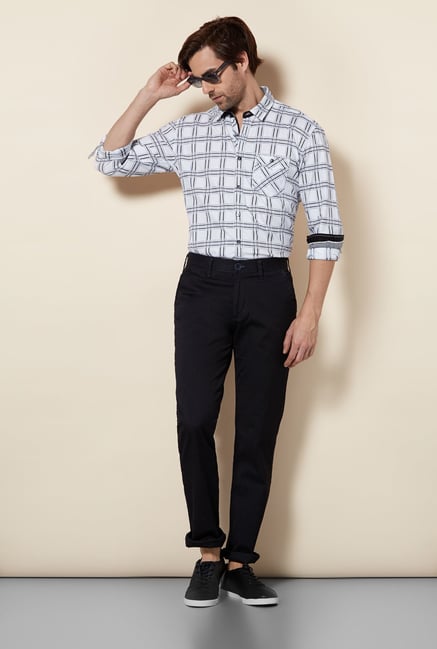 Killer White Checked Casual Shirt Killer White Checked Casual Shirt